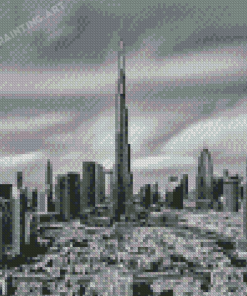 Monochrome Burj Khalifa Dubai Diamond Painting