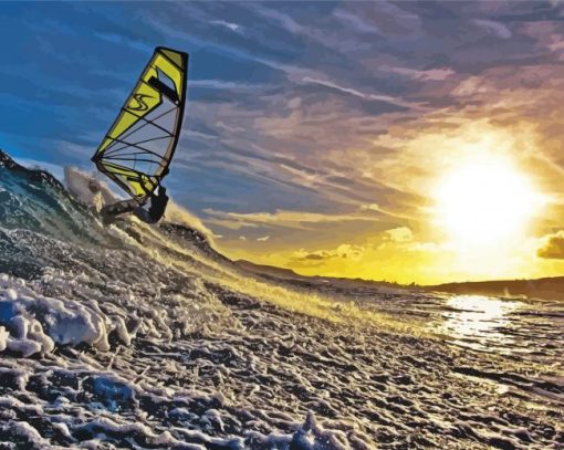 Sunset Windsurfing Diamond Painting