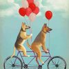 Tandem Bike Dogs Diamond Painting