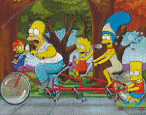 Tandem Bike Simpsons Diamond Painting