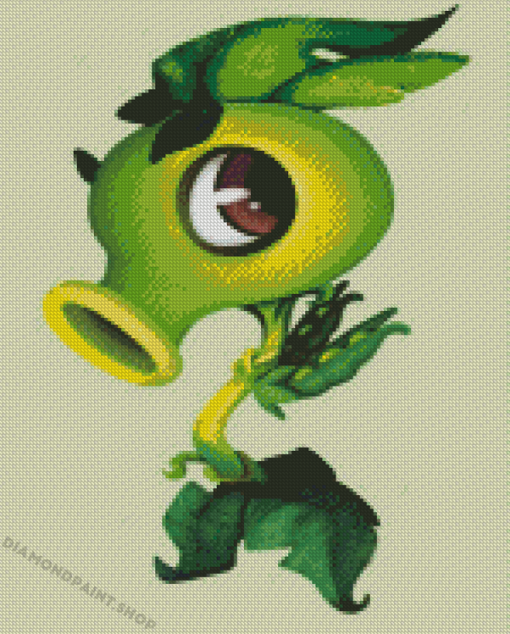 Green Peashooter Diamond Painting