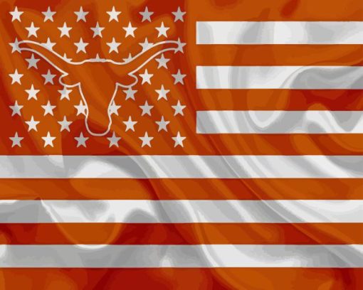 USA Texas Longhorn Flag Diamond Painting