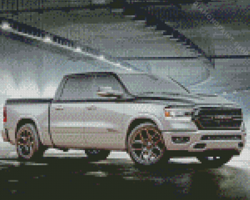 Grey Lowered Dodge Ram Diamond Painting