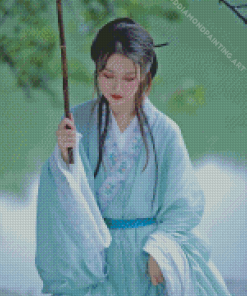 Chinese Woman With Umbrella Diamond Painting