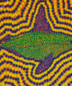 Green Shark Aboriginal Diamond Painting