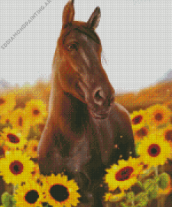 Horse In Sunflowers Field Diamond Painting