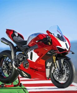 Red Ducati Superbike Diamond Painting