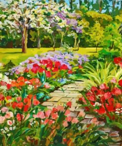 Summer Garden Path With Flowers Diamond Painting