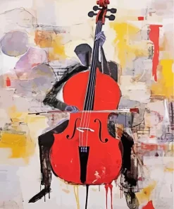 Abstract Cello Player Diamond Painting