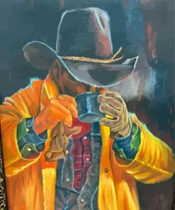 Abstract Cowboy Drinking Diamond Painting