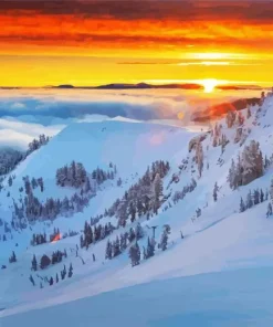 Alpine Meadows At Sunset Diamond Painting