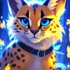Anime Caracal With Blue Eyes Diamond Painting