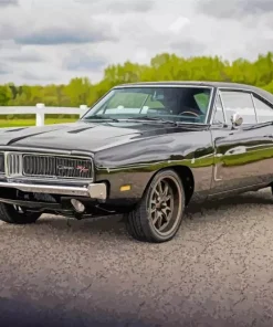 Antique Black 1969 Charger Car Diamond Painting
