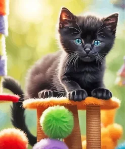 Baby Black Cat Diamond Painting