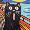 Black Cat Scream Diamond Painting