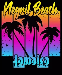 Bloody Bay Negril Colorful Poster Diamond Painting