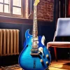Blue Electric Guitar Diamond Painting