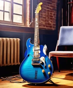 Blue Electric Guitar Diamond Painting