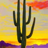 Cactus At Sunset Diamond Painting