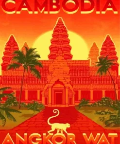 Cambodia Angkor Wat Poster Diamond Painting