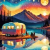 Camping In Caravan Diamond Painting