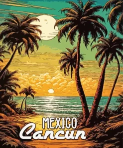 Cancunn Mexico Poster Diamond Painting