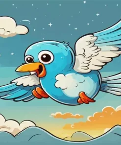 Cartoon Bird Flying Diamond Painting