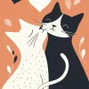 Cartoon Cats Kissing Diamond Painting