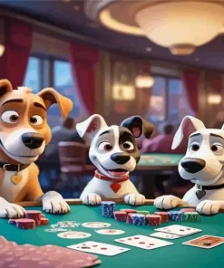 Cartoon Dogs Playing Cards Diamond Painting