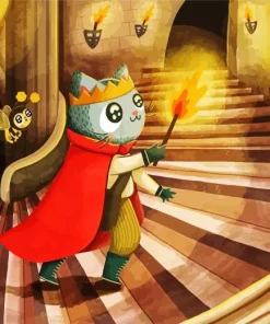 Cartoon Prince Cat Diamond Painting