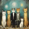 Cat Family Portrait Diamond Painting