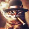 Cat Smoking Cigarette Diamond Painting