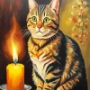 Cat And Candle Diamond Painting