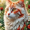 Cat And Ladybugs Diamond Painting
