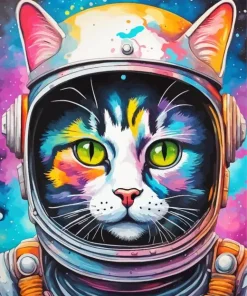 Cat In A Space Helmet Diamond Painting
