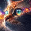 Cat With Galaxy Eyes Diamond Painting