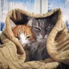 Cats Hiding Under The Blanket Diamond Painting