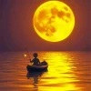 Child Fishing In The Moonlight Diamond Painting