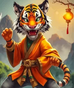 Chinese Cartoon Tiger Diamond Painting