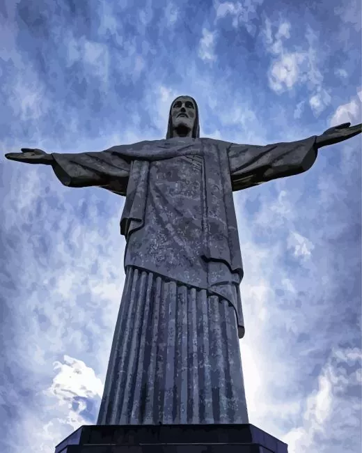 Christ the Redeemer Rio statue Diamond With Numbers Christ The Redeemer Rio Statue Diamond Painting