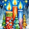 Christmas Candles Diamond Painting