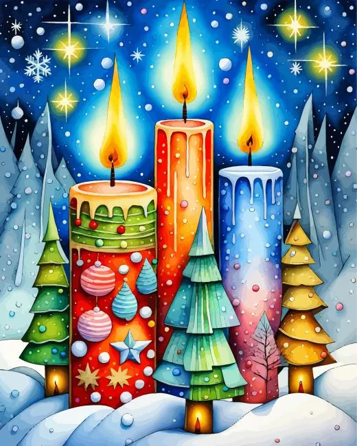 Christmas Candles Diamond Paintings Christmas Candles Diamond Painting