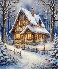 Christmas Cottage Diamond Painting