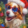 Christmas Dog Art Diamond Painting