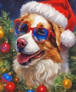 Christmas Dog Art Diamond Painting
