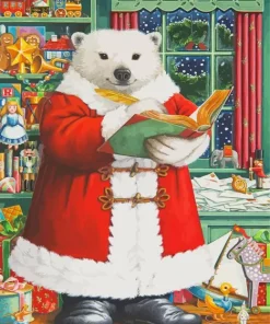 Christmas Santa Bear Diamond Painting