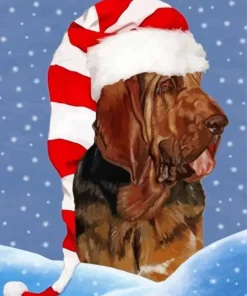 Christmas Bloodhound Diamond Painting