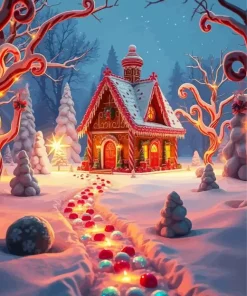 Christmas Candy House Diamond Painting