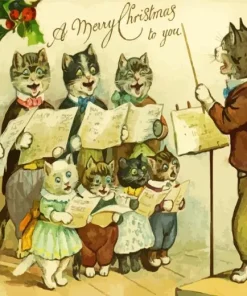 Christmas Cats Choir Diamond Painting