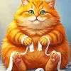 Chubby Orange Cat Diamond Painting